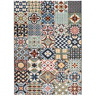 Atticgo Kurzflorteppich Mehrfarbig Moar 160/230 cm , Multicolor , Textil , Grafikmuster , Rechteckig , 160x230 cm , Oeko-Tex® Standard 100 , antistatisch, für Fußbodenheizung geeignet, leicht zusammenrollbar , Teppiche und Böden, Teppiche