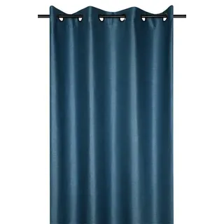 Vorhang Gardine mit Ösen dunkelblau Wohnzimmer 140x260cm Dekoration Deko modern