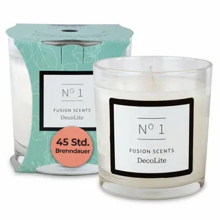 DecoLite Duftkerze im Glas – Küchenkerze, Geruchsneutralisierer, 45 Std. | Neutralisiert Küchengerüche durch Odourfoyl-Technologie – mit Basilikum, Patchouli & Geranium für ein frisches Raumklima