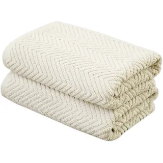 framsohn frottier Handtücher »Ocean Bio Handtücher«, (2 St., 2er Set Handtücher 50 x 100 cm), hergestellt in Österreich, mit Kordel, gedrehter Bauschzwirn, beige