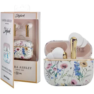 VQ Laura Ashley Skylark TWS Kopfhörer Kabellos Bluetooth 5.4 mit Stilvollem, Handgefertigtem Print – Kabellose Earpods mit ENC-Geräuschunterdrückung bei Anrufen, 40 Stunden Akkulaufzeit