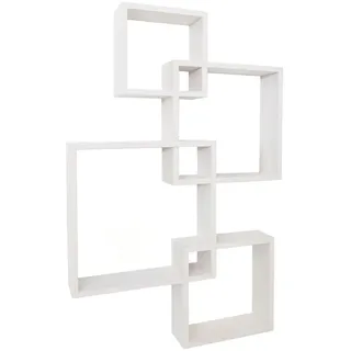 MCW Wandregal Weiß , Holz , 59x91x10 cm , Wohnzimmer, Regale, Wandregale
