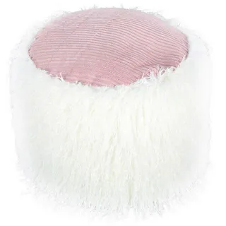 Kayoom Pouf Kunststoff 45 x 38 x 45 cm Rosa/Weiß