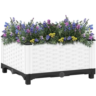 vidaXL Hochbeet 40x40x23 cm Polypropylen - Weiß