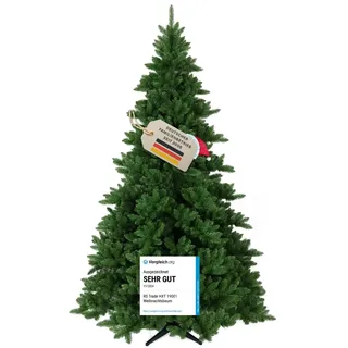 RS Trade Künstlicher Weihnachtsbaum 19001 Spessarttanne Classic 270 cm mit Metallständer aus PVC, grüner Christbaum, Kunsttannenbaum, Tannenbaum, Kunstbaum, schwer entflammbar, für Allergiker geeignet