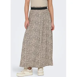 Maxirock ONLY "ONLVENEDIG AOP LIFE LONG SKIRT", Damen, Gr. S (36), silber (silber mink aop:lina small leo), Web, Obermaterial: 100% Viskose, bedruckt, regular fit wadenlang, Röcke Maxirock, Viskose, wadenlang