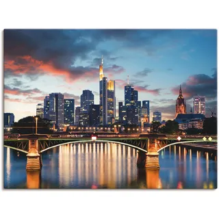 ARTland Wandbild »Frankfurt am Main Skyline II«, Deutschland, (1 St.), als Alubild Outdoorbild Leinwandbild, Poster in verschied. Größen & Produktarten - / für den Außenbereich, Wandaufkleber / Wandtattoo auch für Badezimmer geeignet