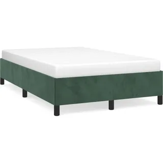 vidaXL Bettgestell ohne Matratze Dunkelgrün 120x200 cm Samt - Grün
