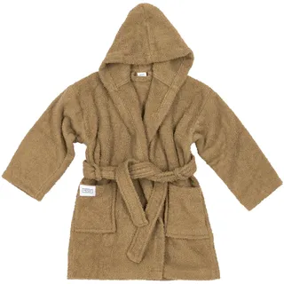 Meyco Baby Uni Frottee Bademantel (Kinderbademantel aus 100% Baumwolle, wunderbar weich, hochwertige Qualität, feuchtigkeitsabsorbierend, Größe: 86/92), Toffee
