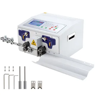 Vevor Automatische Computer-Abisoliermaschine 300 W, Kabelschneidemaschine 1-100,000 mm, 230 V Drahtbiegemaschine Max. Kanaldurchmesser 10 mm, Kabelschälmaschine mit LCD Schirm und Richtmaschine