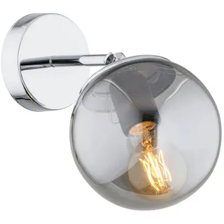 Wandleuchte , Graphitfarben, Chromfarben , Metall, Glas , Kugel , 22x15x23 cm , Ce , Lampen & Leuchten, Innenbeleuchtung, Spots & Strahler, Wandstrahler