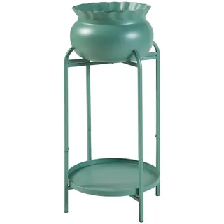 [en.casa] Blumenständer Altena , Grün , Metall , 27x60x27 cm , Wohnzimmer, Wohnzimmertische, Blumenständer