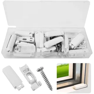 12 Stück Plissee Ersatzteile Set Klemmträger Zubehör, Spannschuhe für verspannte Plissees, für Klebeträger und Stick & Fix Front Klebeplatten - Weiß
