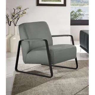 W.SCHILLIG Cocktailsessel »quadroo Loungesessel, «, mit bezogenen Armlehnen, Gestell in Schwarz pulverbeschichtet W.SCHILLIG grey S37