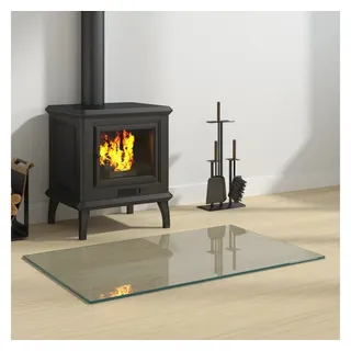 vidaXL Kaminofen Glasplatte Rechteckig 80 x 50 cm transparent