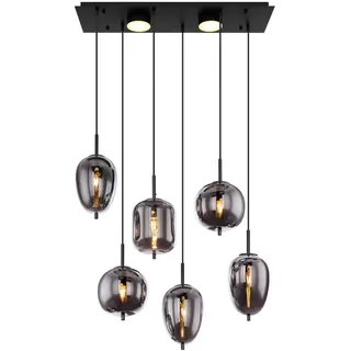 Globo Led-Hängeleuchte , Grau, Opal, Schwarz , Metall, Kunststoff, Glas , 800 mm , 34x120x80 cm , stufenverstellbar , Lampen & Leuchten, Leuchtenserien