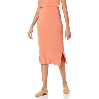 Amazon Essentials Damen Midirock aus Strick zum Hieinschlüpfen (erhältlich in Übergröße), Rostiges Orange, XL