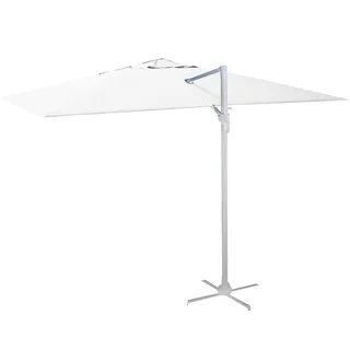 SONNENSCHIRM KNICKBARER GARTENSCHIRM WEIß 3X4 M H 2,75 M AUS ALUMINIUM MICHIGAN