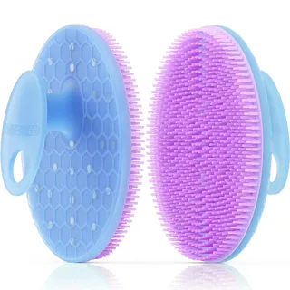 Magnetischer Silikon-Körperreiniger, hygienische Duschbürste, Lila