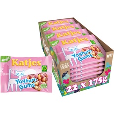 Katjes Yoghurt-Gums Vorratspack – Fruchtgummi Vorrats-Box mit Joghurt-Geschmack, fruchtiger Mix in unterschiedlichen Geschmacksrichtungen, vegetarisch, 22 x 175 g