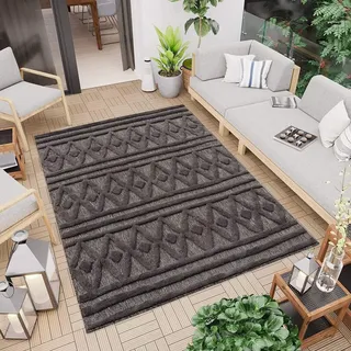 Carpet City Teppich »In-& Outdoorteppich Santorini 58538, 3D-Effekt, Raute-Optik« rechteckig 5 mm Höhe Wetterfest & UV-beständig für Terrasse, Balkon, Küche, Flur,