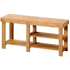 Bild von Sitzbank, Material: Bambus, Maße: B: 90 x H: 45 x T: 27 cm, Farbe: Braun | 19484 13