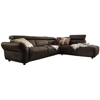 KAWOLA Eckcouch Leder 2-Sitzer Grau