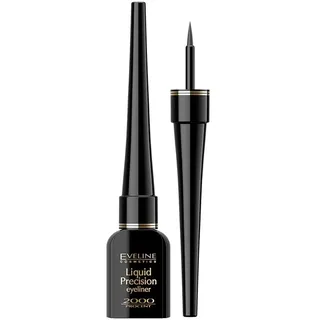 Eveline Cosmetics Eveline Flüssiger Eyeliner Präzision 2000% - Lang anhaltender, wischfester Schwarzer Eyeliner