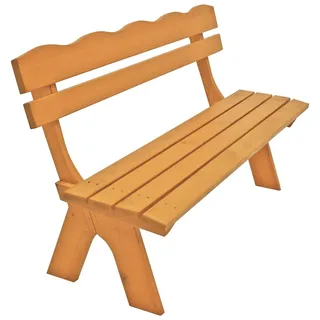 Gartenbank FREITAL Kiefern-Holz Natur 3-Sitzer Bank Garten sitzen Rückenlehne