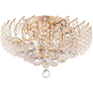 Maytoni Kronleuchter , Goldfarben , Metall, Glas , 21.5 cm , Ce , gleichmäßige Lichtverteilung , Lampen & Leuchten, Innenbeleuchtung, Hängeleuchten, Kronleuchter