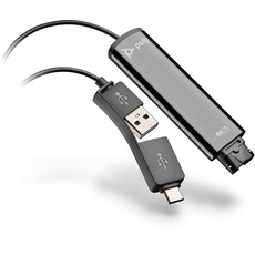 Poly – Digitaler USB-A- und USB-C-Adapter DA75 (Plantronics) – Kompatibel mit Poly Quick Disconnect-Headsets (QD) für Callcenter und mit den Callcenter-Plattformen Avaya, Genesys und Cisco