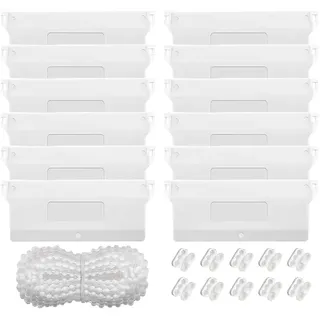 Anlising Lamellenvorhang Beschwerungsplatten, 12PCS Lamellen Gewichte Vertikaljalousie 127MM, Mit 10M Kette Rollokette + 10 Kettenverbinder, Beschwerungsplatten Lamellenvorhang,für Vertikale Jalousien