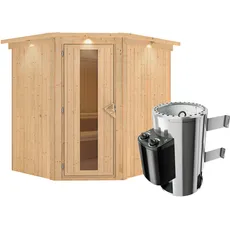 Bild Sauna Livia, Ofen integrierte Stg.LED-Dachkranz Natur