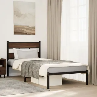 Bettgestell ohne Matratze mit Kopfteil Braun Eiche 90x190 cm - Polsterbett modernem Design 47236423 - Braun