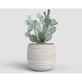 Artevasi Dóris Topf, Blumentopf, dekorativer Topf, einzigartige Textur, Handgemachte Keramik, Creme, 20cm