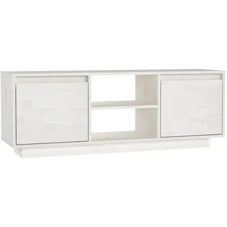 vidaXL TV-Schrank Weiß 110x30x40 cm Massivholz Kiefer - Weiß