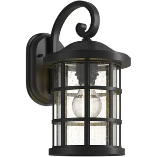 Lindby Wandleuchte außen (Laterne) Ankea (Retro, Vintage Antik) in Schwarz (1 flammig E27) - Außenwandleuchten Wandlampe Led Außenlampe Outdoor für Außenwand/Hauswand