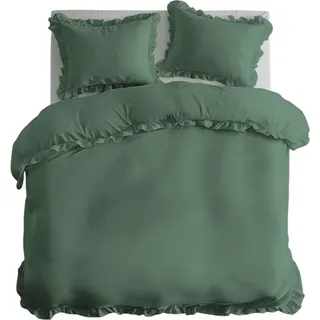 Detexpol Pure Collection Baumwollbettdecke mit Volant mint 220 x 200 [cm]. - Türkis