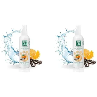 MENFORSAN Cologne für Hunde Vanille und Orange 125ml, Süßes, fruchtiges und langanhaltendes Aroma (Packung mit 2)