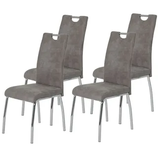 Hela Esszimmerstuhl Susi Mikrofaser grau 4er Set