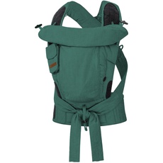 Hoppediz Babytrage Bondolino Plus, Komforttrage ab Geburt, Bauchtrage und Rückentrage, Design dark green