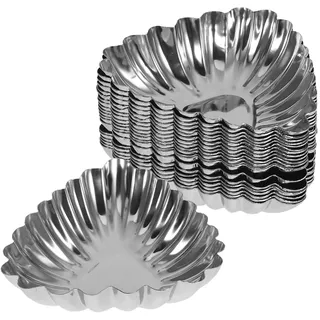 SHERCHPRY 20 Stück Mini Törtchen Form Edelstahl Eiertörtchenformen Für Backtörtchen Backen Muffinformen Für Cupcakes Dessert Formen Für Küche Restaurant Bäckerei