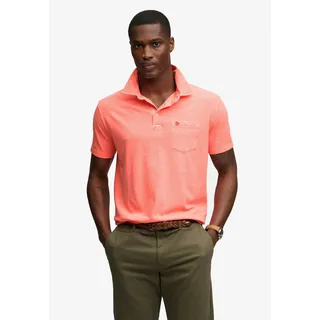 Superdry Poloshirt "CLASSIC COTTON LINEN POLO" aus tollem Baumwoll-Leinen-Mischgewebe, neon coral