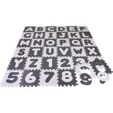 Bild 21021 Puzzlematte-Alphabet + Zahlen grau-weiß