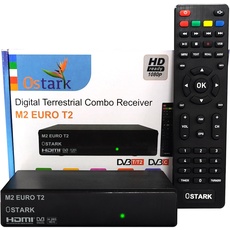 Ostark Euro T2 Terrestrischer Receiver TDT TDT2 FTA DVB-T2 DVB-C, H265 HEVC Full HD PVR, Dual USB, Dual LNB für Zwei Fernseher, SCART, HDMI Koaxial