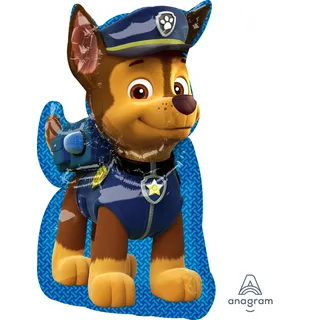 Amscan 3449501 - Super Shape Folienballon Chase, Größe 58 x 78 cm, Volumen 40 Liter, Paw Patrol, Heliumballon
