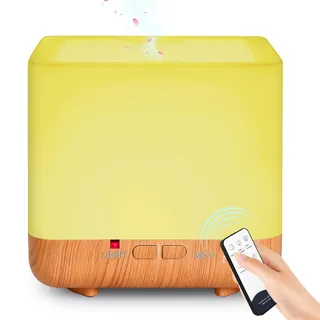Aroma Diffuser, GeeRic 300ML Luftbefeuchter Ultraschall Aromatherapie Diffusor für Ätherische Öle mit Fernbedienung, Automatische Abschaltung bei Wasserlosem Zustand, und 7 Arten LED Lichtfarben