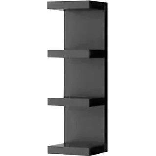 Homemania Wandregal für Kamm, Wohnzimmer, Schlafzimmer, Büro, MDF, Schwarz, 25,5 x 93 x 23,7 cm