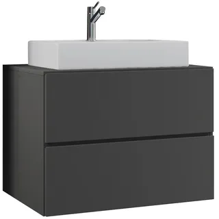Mid.you Waschtischkombi , Anthrazit , Holzwerkstoff , 2-teilig , 2 Schublade(n) Schubladen , 60 cm , hängend , Badezimmer, Waschbecken & Armaturen, Waschtische