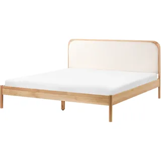 Beliani Bett mit Lattenrost 180/200 cm Hellbraun Dosches - Holz , 180x200 cm , Schlafzimmer, Betten